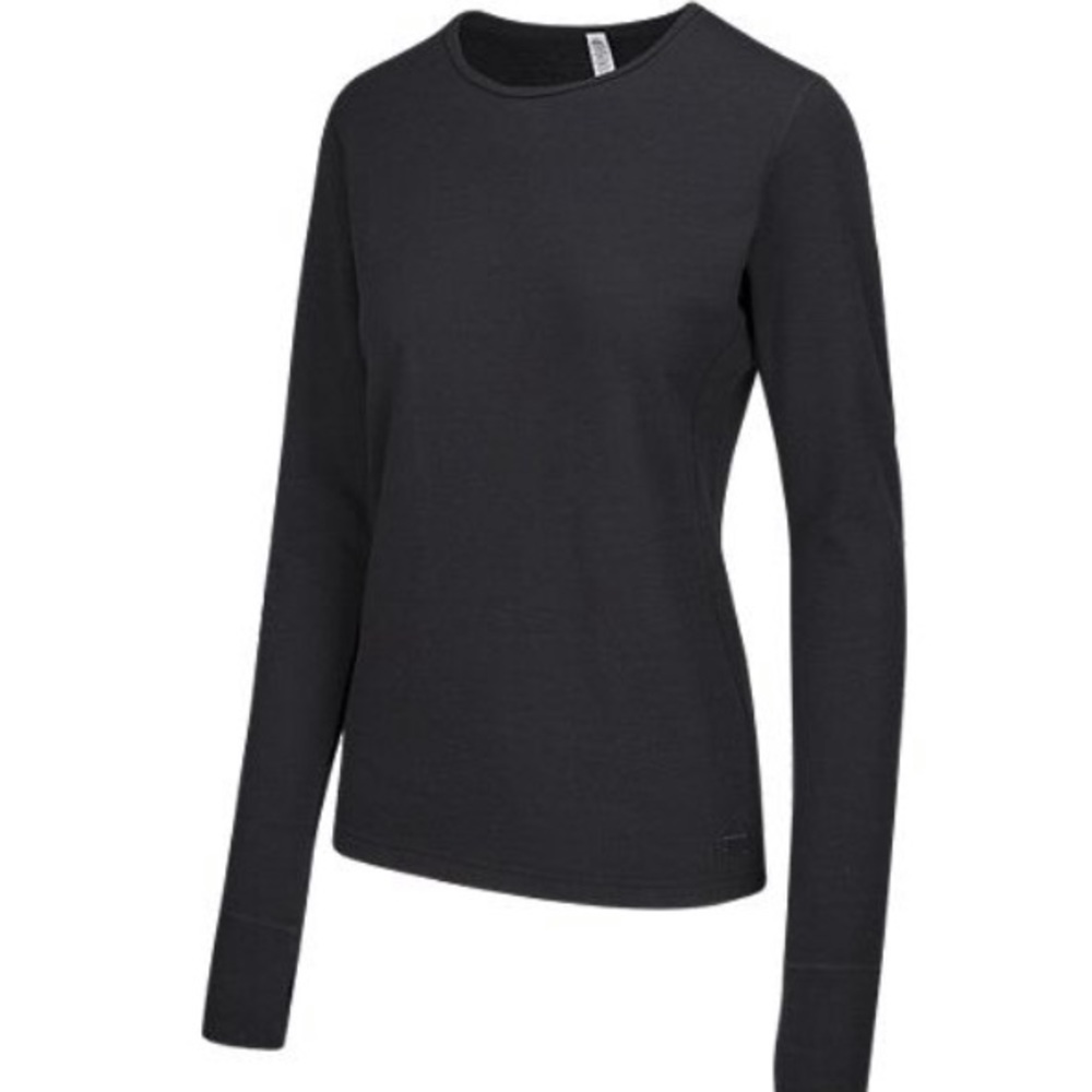 Women's Black Long Sleeve Crewneck Top Medium